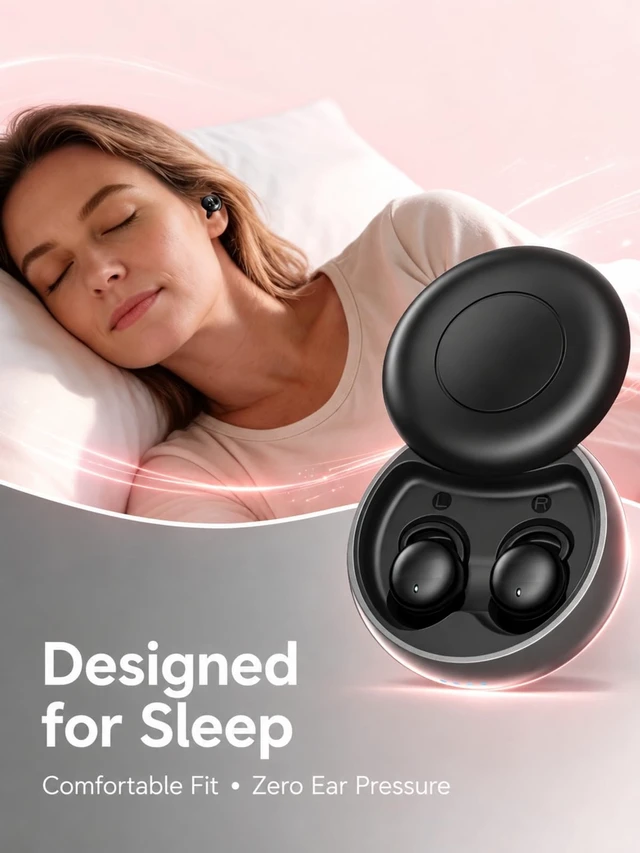 Alt view image 2 of 5 - JKNKCO NE91 Sleep Earbuds in Ear, ANC Mini Wireless Sleep Headphones for Side Sleepers, 2.4g Ultra Light Sleeping Earbuds, Adaptive Call Noise Reduction, Bluetooth 6.0 Low Latency Gaming Earbud