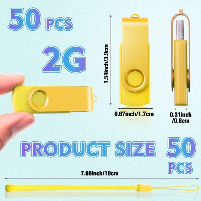 Alt view image 2 of 5 - Xuhal 50 Pcs 128mb Flash Drive Pack Portable USB Thumb Drives with Lanyards Flash Memory Storage Device Swivel Thumb Bulk for Data Storage Backup Transport Migration, Mixed 10 Color