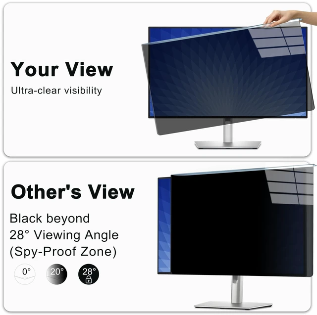 Alt view image 2 of 5 - GlanceGuard 21-22 Inch Hanging Monitor Privacy Screen, Blue Light Filter