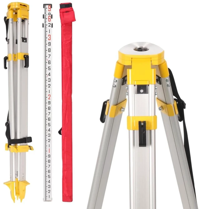 Main image of DMITER Transit Tripod and Grade Rod, 62" Aluminum Survey Tripod 5/8" Thread