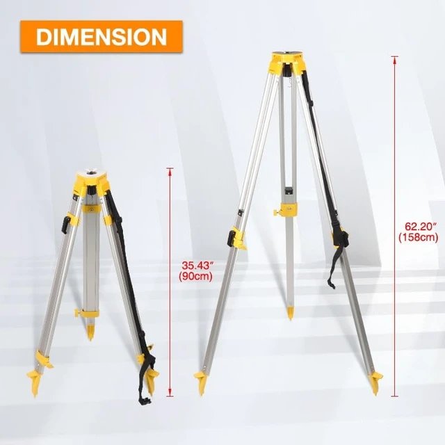 Alt view image 3 of 5 - DMITER Transit Tripod and Grade Rod, 62" Aluminum Survey Tripod 5/8" Thread