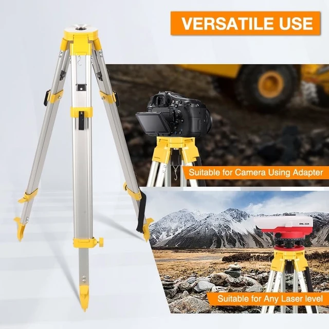 Alt view image 4 of 5 - DMITER Transit Tripod and Grade Rod, 62" Aluminum Survey Tripod 5/8" Thread