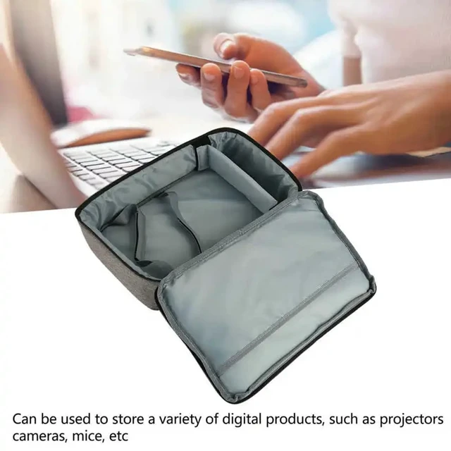 Alt view image 2 of 5 - Karlak Home Projector Storage Bag Portable Carrying Case for Projector and Accessories Shockproof Wear-Resist Projector Travel Bag with Smooth Zipper