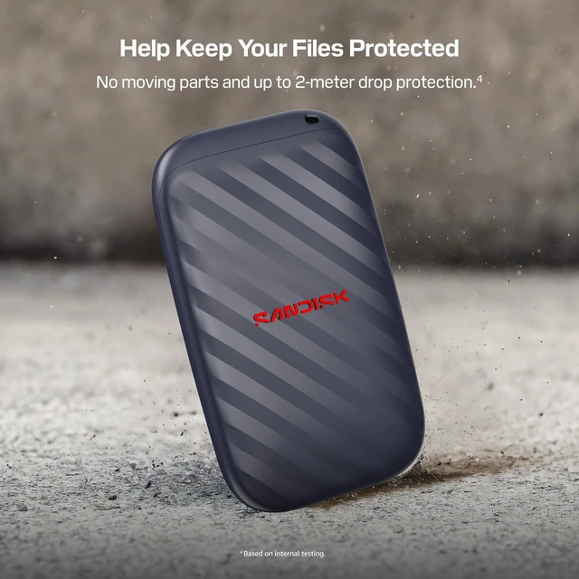 Alt view image 5 of 5 - Sandisk 1TB Portable Drive, Up to 600MB/s Read Speeds - Black