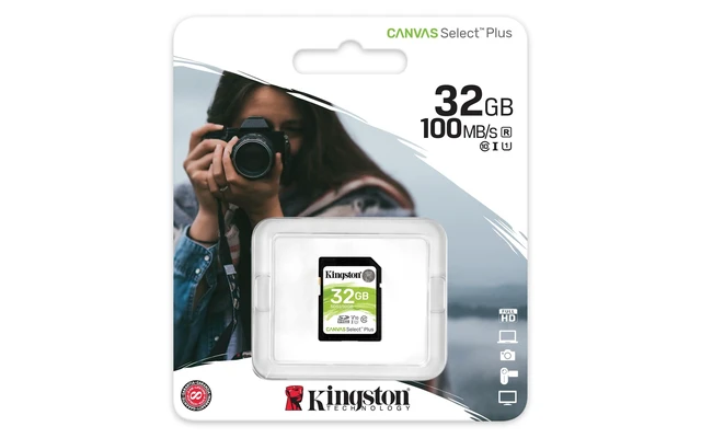 Alt view image 3 of 5 - Kingston 32GB SDHC Canvas Select Plus 100MB/s Read Class 10 UHS-I U1 V10 Memory Card (SDS2/32GB)