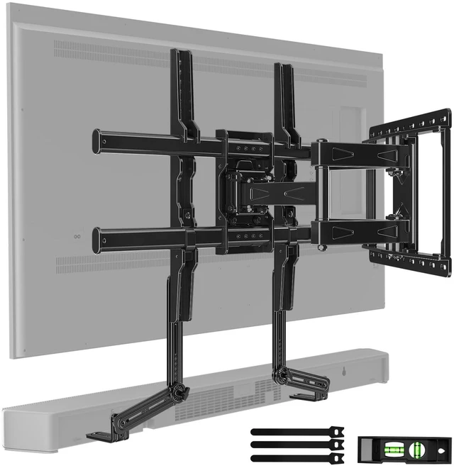 Main image of HOME VISION Full Motion TV Mount with Soundbar Bracket, 32-85" TVs, 132 lbs
