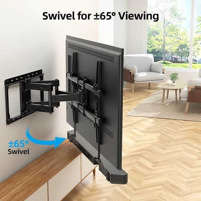 Alt view image 3 of 5 - HOME VISION Full Motion TV Mount with Soundbar Bracket, 32-85" TVs, 132 lbs
