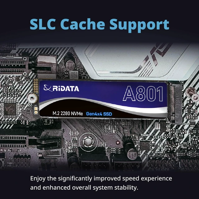 Alt view image 3 of 5 - Ridata A801 1TB SLC Cache NVMe 1.4 PCIe Gen 4x4 M.2 2280 Internal SSD