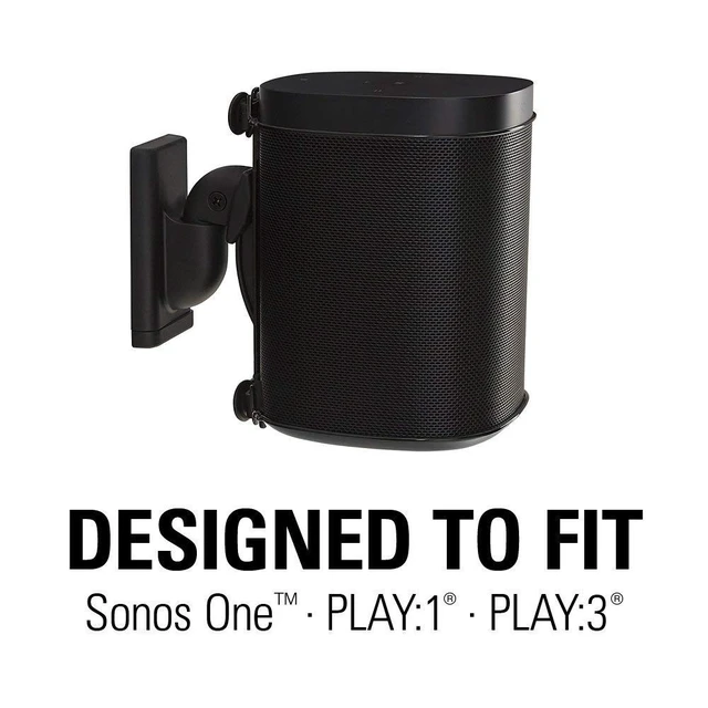 Alt view image 2 of 5 - Sanus Wireless Speaker Wall Mount for Sonos ONE - Tool Free Tilt & Swivel Adjustments For Best Audio - Single (black) - WSWM21-B1