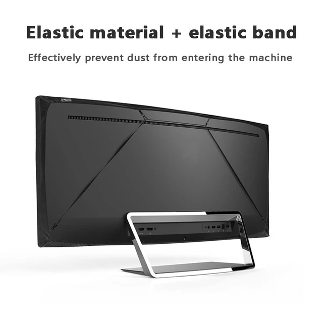 Alt view image 2 of 5 - Indoor LCD TV Dust cover Black, elasticity soft cloth adaptive screen size 46/47/48/49/50 inch protective cover, suitable for most brands of monitors (46-50 inch)