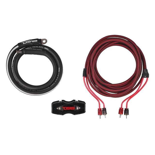 Alt view image 5 of 5 - DS18 AKIT0.RD 0-GA Amplifier Installation Wiring Kit with Fuse Holder 250A, Up to 3500 Watts RMS, Ultra Flex Wire, Amp Wire Kit, Amp Wiring Kit 0 Gauge - Red