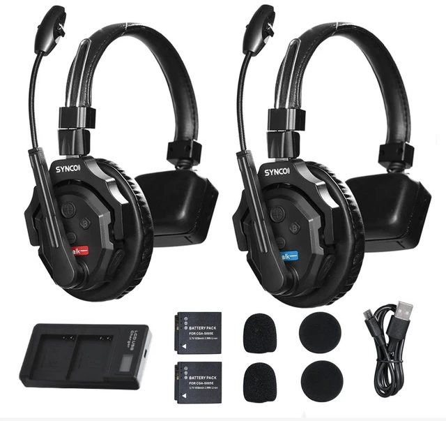 Main image of SYNCO XTALK X2 Wireless Headset Intercom System 2.4GHz 400 Meters Noise Cancellation Communication Headset for 2 Persons Live Streaming Movie Shoot Team Communication