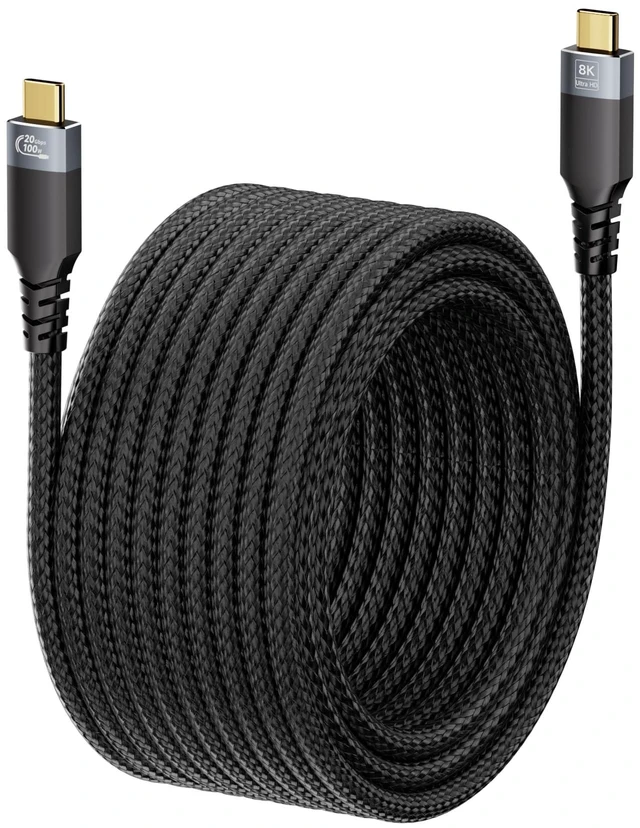 Main image of UPPDEFFST USB C Cable Compatible with Thunderbolt 3, USB 3.2 20Gbps High-Speed Transfer,100W Fast Charging,8K@30Hz&4K@120Hz Video,16.5FT Long TypeC-C Cord for Laptop,Monitor,Docking Station and SSD,