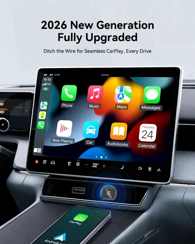 Alt view image 4 of 5 - MagKeep Wireless CarPlay Adapter USB C Upgrade Android Auto Dongle, The Small Plug-and-Play Dongle for Wired CarPlay/Android Auto, 5.8GHz Fast WiFi, Auto Reconnect, Zero Lag & USB-C/A