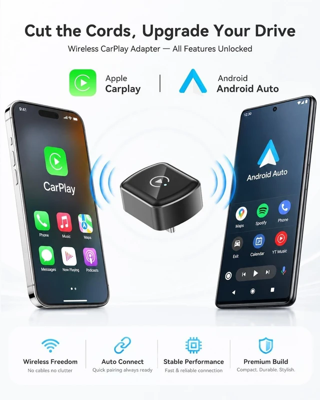 Alt view image 5 of 5 - MagKeep Wireless CarPlay Adapter USB C Upgrade Android Auto Dongle, The Small Plug-and-Play Dongle for Wired CarPlay/Android Auto, 5.8GHz Fast WiFi, Auto Reconnect, Zero Lag & USB-C/A