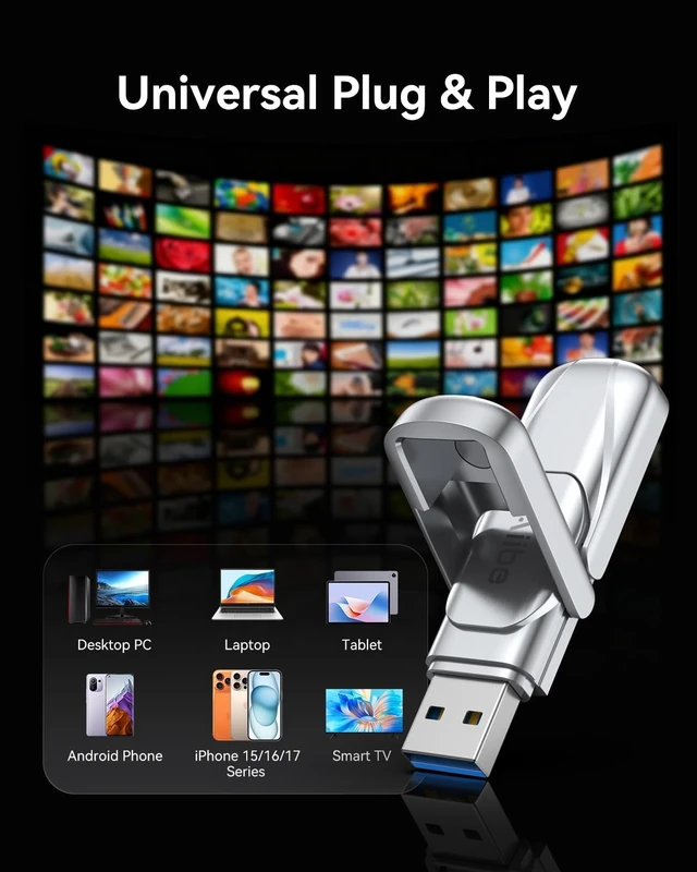 Alt view image 5 of 5 - Aiibe 256GB USB C Solid State Drive Dual Drive External SSD up to 450MB/s