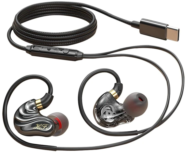 Main image of Holiper Dual Driver USB C Headphones in Ear Buds Wired Earphones with Mic
