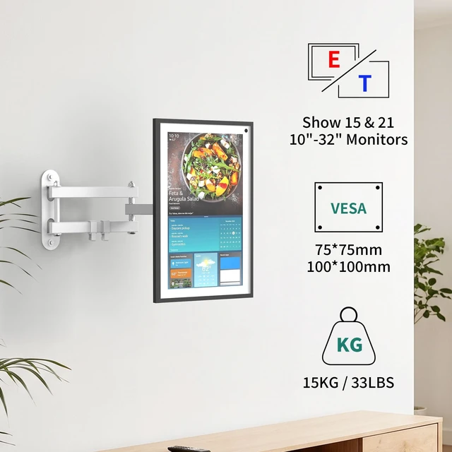 Alt view image 2 of 5 - HomeMount Show 15/21 Wall Mount Fits 10-32" Smart Displays & Monitors