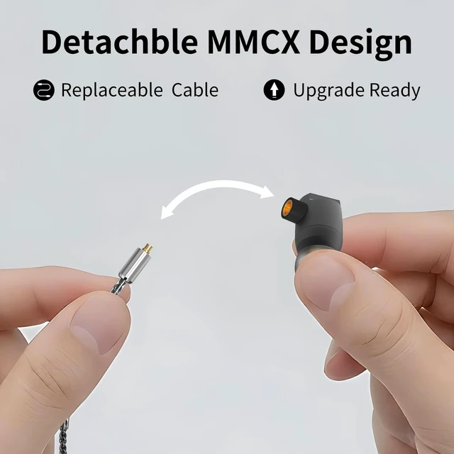 Alt view image 3 of 5 - GUAEIMO G8M3A2B Dynamic Driver IEM Earphones with Detachable MMCX Cable - HiFi in-Ear Monitors with 8-Core Braided Wire and 3.5mm Plug for Audiophiles and Daily Listening Matte Black