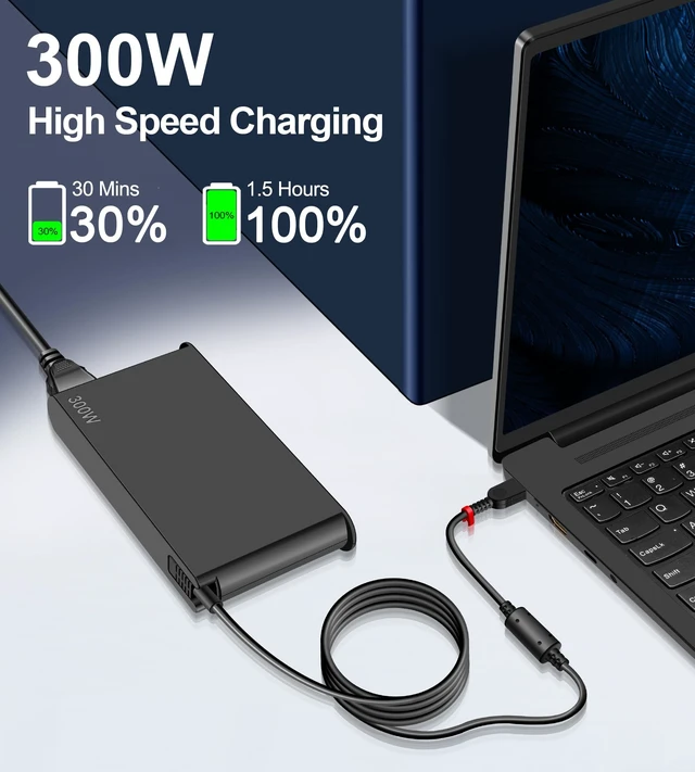 Alt view image 4 of 5 - 300W Laptop Charger Compatible with Lenovo Legion Pro 7 7i 5 5i Y720 Y740 ThinkPad R7000P R9000P Y9000K 9000K ADL300SLC3A ADL300SDC3A Power Supply AC Adapter