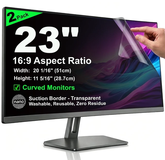 Main image of 2 Pack Nano Suction Border Privacy Screen for 23 Inch Computer Monitor