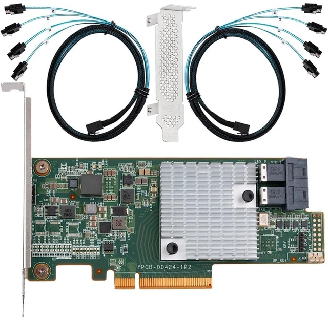 Main image of SAS HBA Card Compatible with LSI 9300-8i IT Mode 9207-8i with SATA Cables