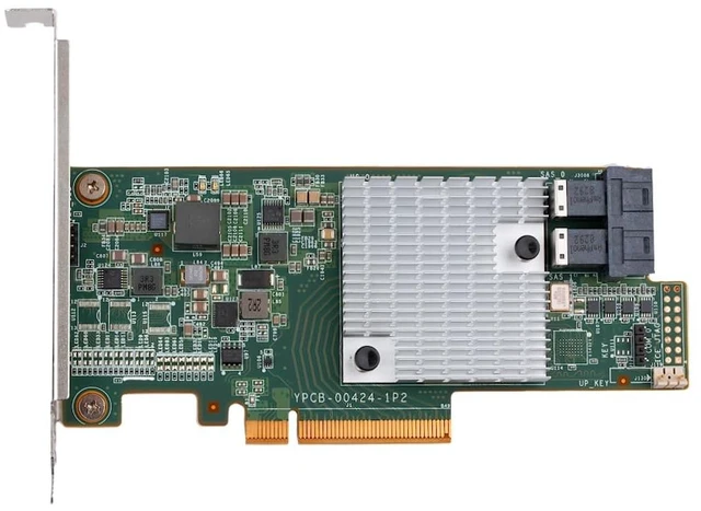 Alt view image 2 of 5 - SAS HBA Card Compatible with LSI 9300-8i IT Mode 9207-8i with SATA Cables