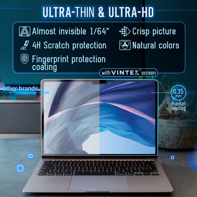 Alt view image 4 of 5 - VINTEZ Magnetic Blue Light Screen Protector Compatible With MacBook Pro 16" 2021, 2022, 2023, 2024, M1, M2, M3, M4 Anti Blue Light Blocking Filter for Laptop