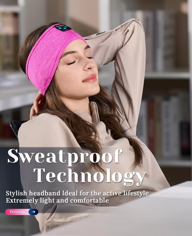 Alt view image 2 of 5 - Bluetooth Headband Sleep Headphones with Ultra - Thin HD Speakers, Perfect for Sleeping, Sports, Insomnia, Yoga, Meditation & Air Travel - The Sleep & Wellness Gift You Didn't Know You Needed