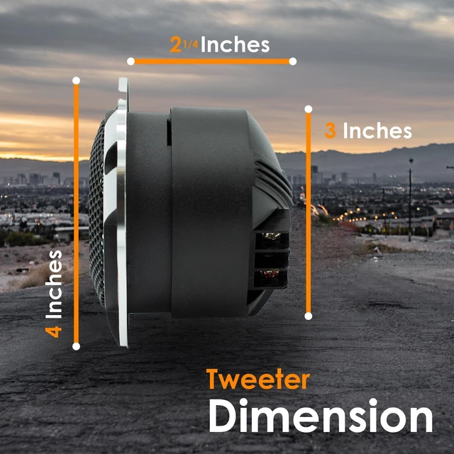 Alt view image 5 of 5 - Audiobank AB-W600P 1-Inch Titanium Super Bullet Car Tweeters, 500W Max, 101 dB Sensitivity, 2 kHz-25 kHz, 5.4 oz Magnet, 4/8 Ohm Systems, Pair