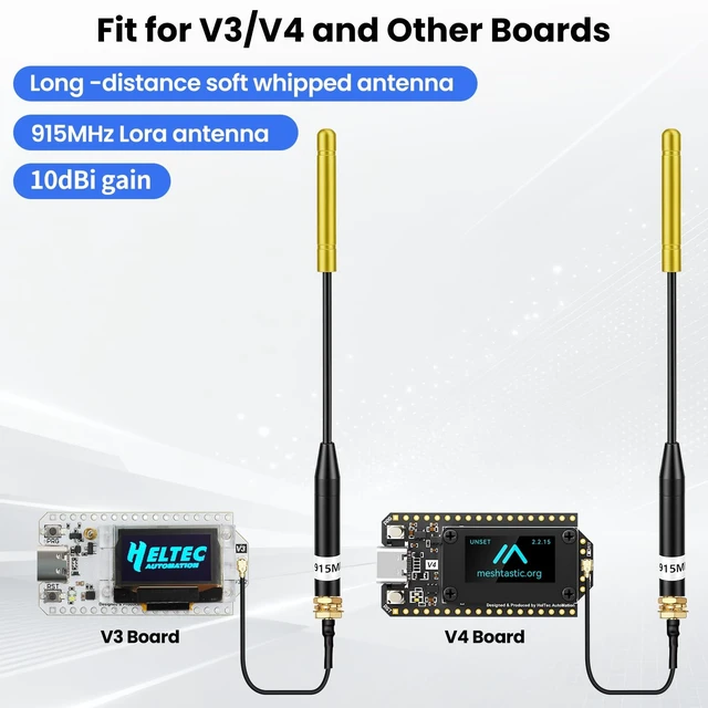 Alt view image 3 of 5 - 915MHz LoRa Antenna, Whip Antenna 20cm, Meshtastic 10dBi Gain, Yellow 2Pcs