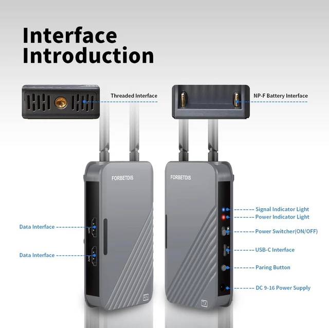 Alt view image 3 of 5 - 4K Wireless Video Transmitter Receiver, 1640FT Long Range Transmission