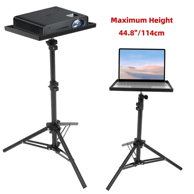Alt view image 2 of 5 - Tofficu Projector Stand Portable Projector Tripod Stand Adjustable Height with Tray Laptop for Tabletop Floor Bedside Use Anti-Slip Shelf Easy Install