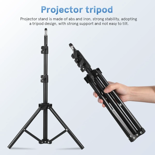 Alt view image 4 of 5 - Tofficu Projector Stand Portable Projector Tripod Stand Adjustable Height with Tray Laptop for Tabletop Floor Bedside Use Anti-Slip Shelf Easy Install