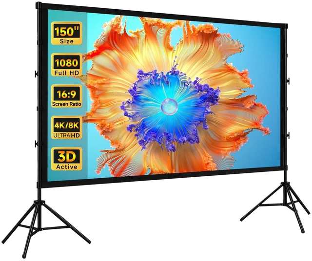 Main image of IN&VI Portable 150 Inch Portable 16:9 Outdoor Projector Screen with Stand