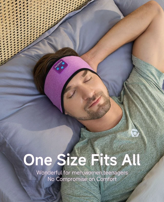 Alt view image 3 of 5 - Sleep Headphones Headband with Bluetooth, Soft for Side Sleepers & Insomnia Relief, Wireless Sports Earphones with Mic, Perfect for Sleeping, Jogging, Yoga & Travel - A Meaningful Gift for Wome