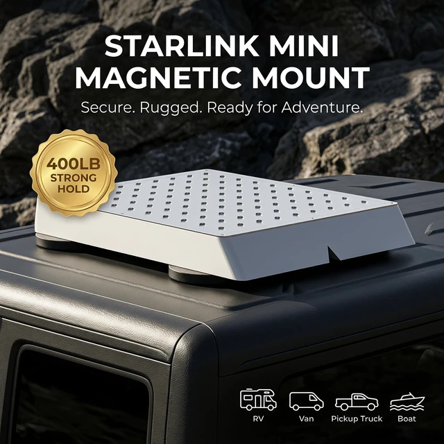 Alt view image 2 of 5 - Starlink Mini Magnetic Roof Mount, Quick Release Mount Kit for RV Van Truck Boat, 400LB Strong Magnetic Hold, No Drill Vehicle Installation, UV Resistant High Temp Durable