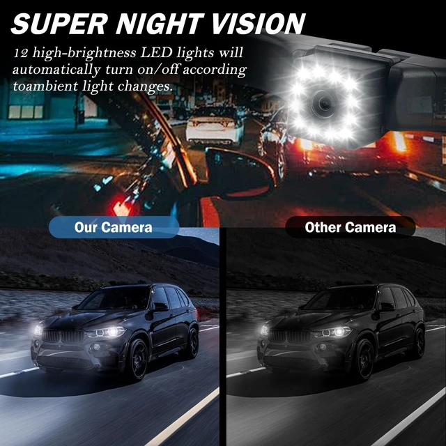 Alt view image 5 of 5 - Backup Camera for Car,Plug & Play Car Back up Camera with 90 Degree Wide Angle & Night Vision Design,Power Cord,Multi-Function 12 LED HD Backup Cameras with Monitor Cars Accessories