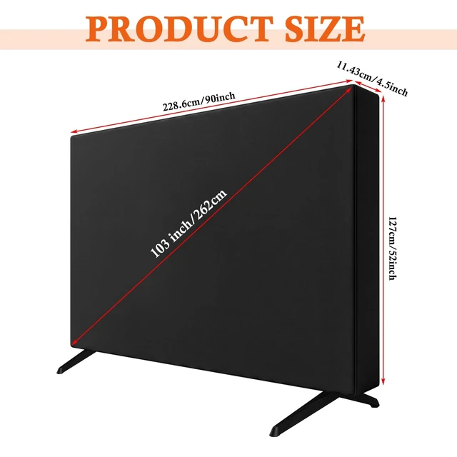Alt view image 2 of 5 - Gerrii 600D Outdoor TV Cover for 95-100 Inch TV with Zipper Heavy Duty