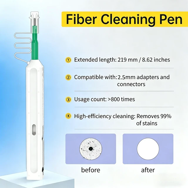 Alt view image 3 of 5 - SK-LINK 2.5mm One-Click Fiber Optic Cleaning Pen SC FC ST Connector 5pk