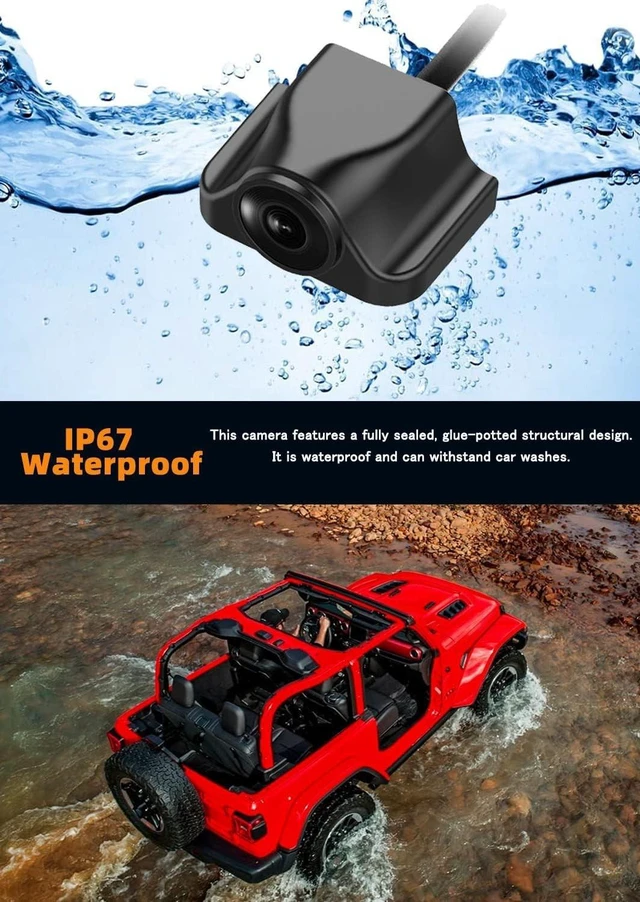 Alt view image 4 of 5 - Backup AHD Rear Camera, Mirror Settings/1080P /2MP/170 Wide Angle,/Night Vision/IP67 Waterproof Reverse Rear View Camera with WDR for Car, Vehicle, SUV, RV