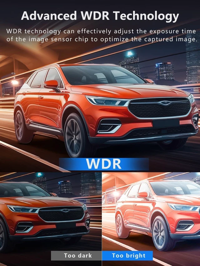 Alt view image 3 of 5 - Backup AHD Rear Camera, Mirror Settings/1080P /2MP/170 Wide Angle,/Night Vision/IP67 Waterproof Reverse Rear View Camera with WDR for Car, Vehicle, SUV, RV