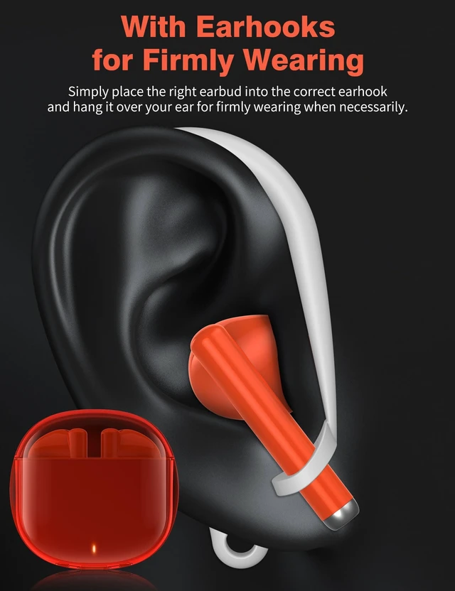 Alt view image 5 of 5 - AHFYCIH Wireless Earbuds,Orange HiFi Bass Stereo Bluetooth Headset