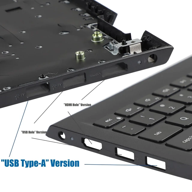 Alt view image 2 of 5 - 0418CV Upper Case Palmrest with Non-Backlit Keyboard Replacement for Dell Inspiron 15 3510 3511 3515 3520, USB Type-A, 418CV for Black Top Cover Laptop