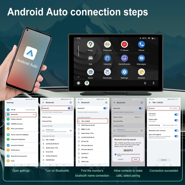 Alt view image 4 of 5 - Isantepro 2-in-1 Wireless CarPlay Adapter & Android Auto for Apple iPhone, 2026 Upgrade Mini Bluetooth Dongle Convert Wired to Wireless, Plug & Play, USB A & Type C for 2016+ Cars, iOS 1