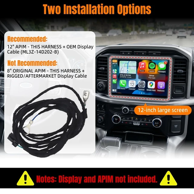 Alt view image 5 of 5 - 12" Sync 4 Display Wiring Harness for 2021-2023 Ford F-150