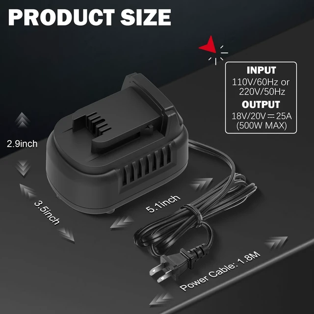 Alt view image 4 of 5 - Zdydew Upgrade 500W AC 110V to 18V DC Cord Plug Adapter Powered for Milwaukee 18V Cordless Tools, AC to DC Wired Plug in Power Supply Converter (500W Max)