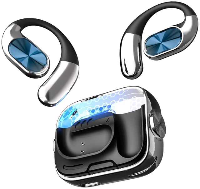 Main image of Open-Ear Headphones, Wireless Bluetooth Earbuds 360 Swivel Charging Case