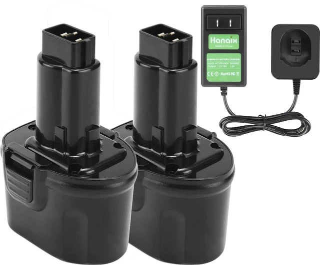 Main image of Hanaix 2Pack 4800mAh 7.2V Battery and Charger for Dewalt DW9057 DE9057