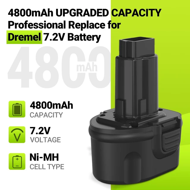 Alt view image 2 of 5 - Hanaix 2Pack 4800mAh 7.2V Battery and Charger for Dewalt DW9057 DE9057